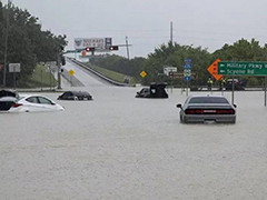 美国达拉斯市遭遇洪水 造成至少1人死亡