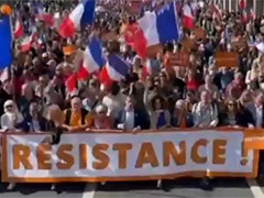 法国民众举行抗议活动 “退出北约 我们才能获得和平”