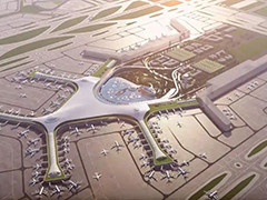 济南遥墙国际机场改扩建工程 工程屋面钢网架架设成功