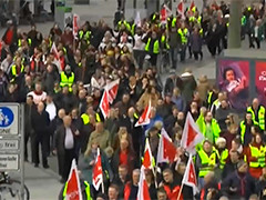 德国多地工人罢工 航运交通停滞