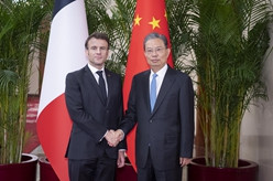 赵乐际会见法国总统