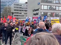 抗议高通胀 英国德国民众举行罢工游行