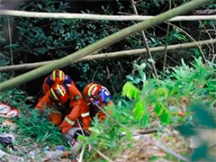 重庆三轮车坠下40米山崖 多方联手生死营救