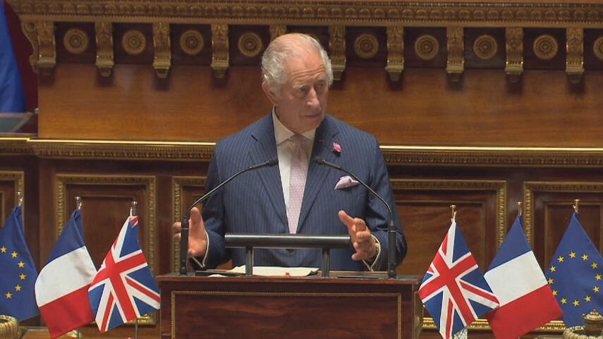 英国国王访问法国 呼吁加强友好关系