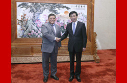 王沪宁会见马来西亚国会下议院议长