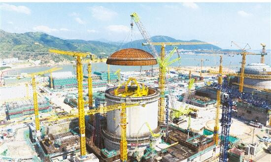浙江三澳核电2号机组完成穹顶吊装