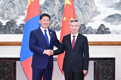 李希会见蒙古国总统