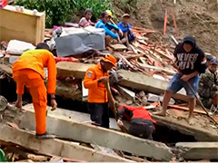 印尼中部发生山体滑坡造成至少10余人死亡