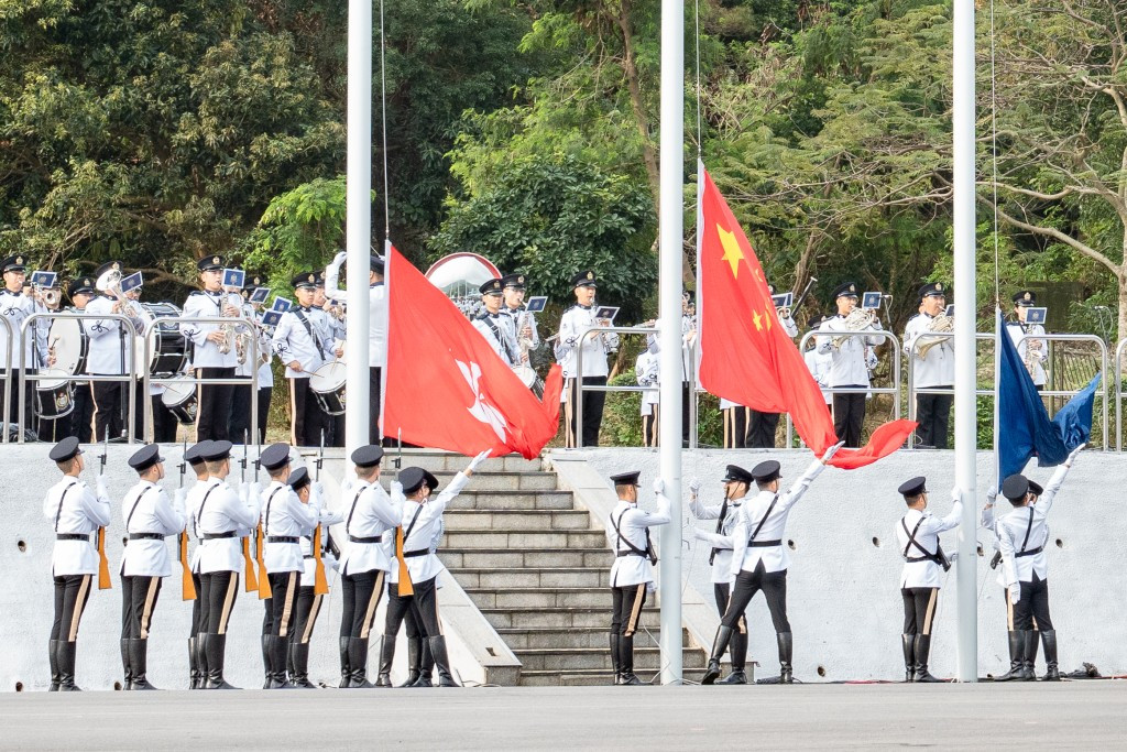 香港举行升旗仪式响应全民国家安全教育日