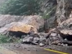 重庆319国道武隆段山体垮塌 道路中断