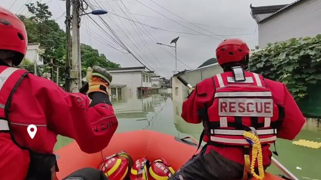 长江中下游强降雨持续 各地全力防汛救灾