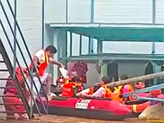 广州突降暴雨工地被淹 139名被困工人紧急转移