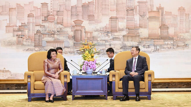 陈吉宁会见柬埔寨国会主席