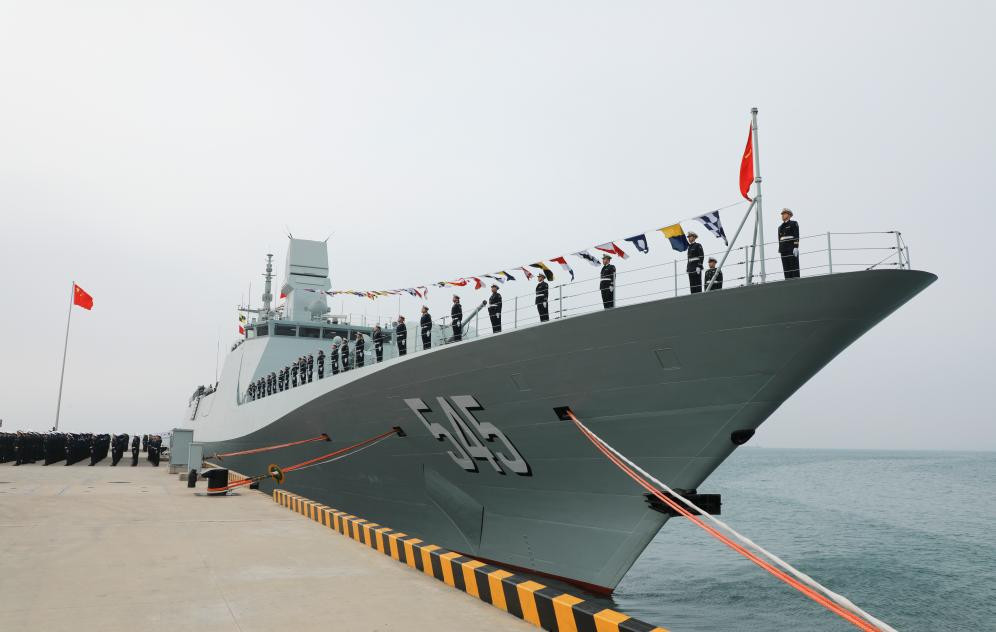 海军054B护卫舰首舰漯河舰交接入列