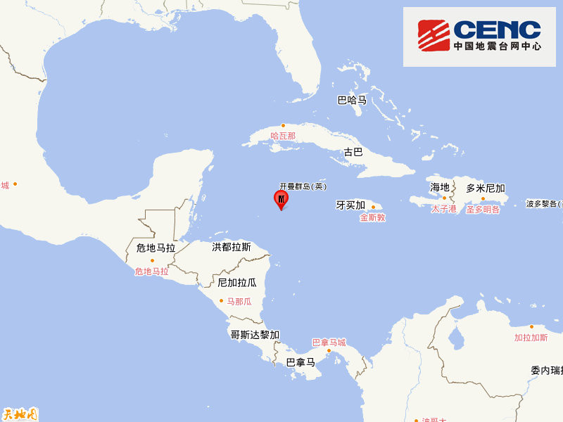 洪都拉斯以北海域发生7.6级地震