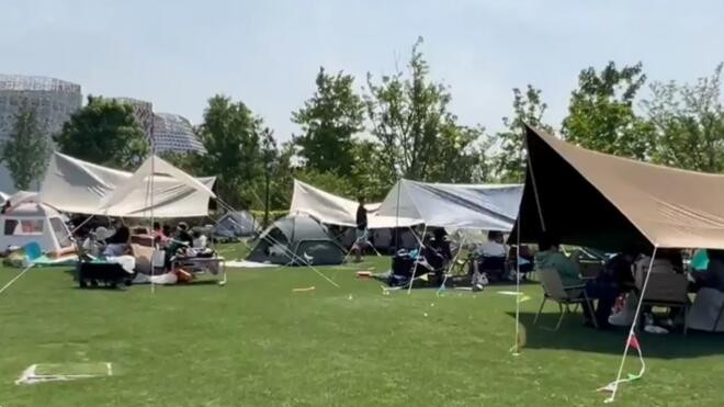 上海世博文化公园下月起禁用地钉风绳