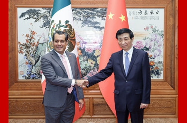 王沪宁会见墨西哥众议长