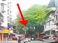 广西南宁 高楼玻璃窗突然坠落 路过女孩被砸伤