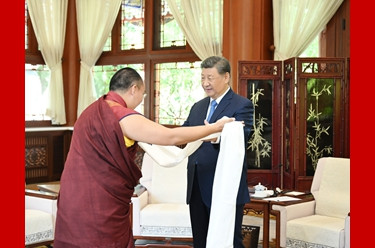 习近平接受班禅额尔德尼·确吉杰布拜见