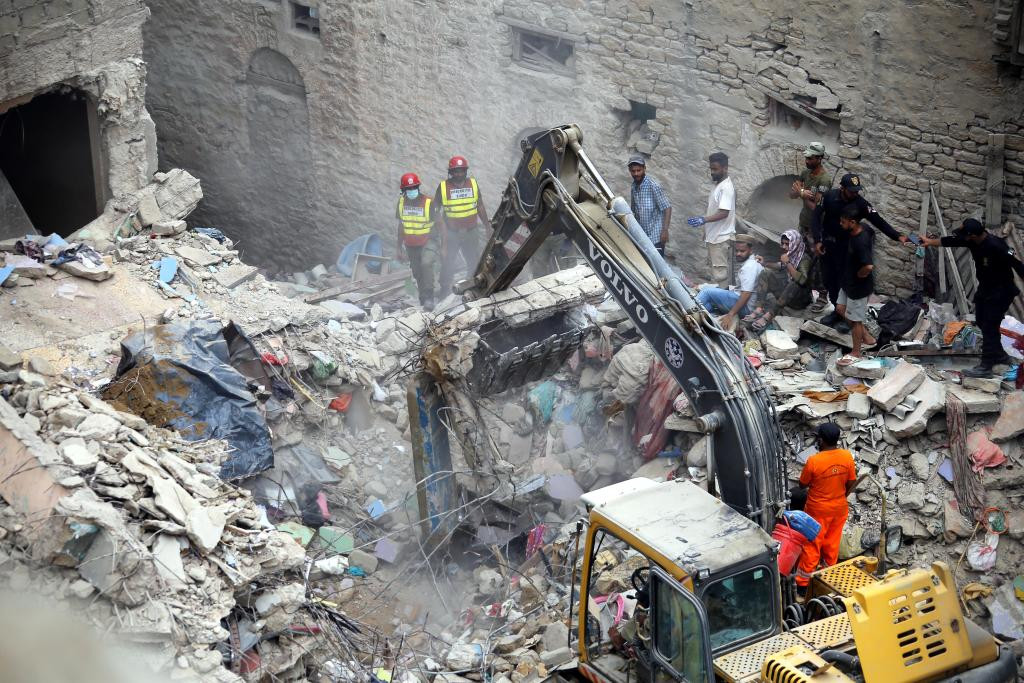 巴基斯坦卡拉奇建筑倒塌事故死亡人数升至27人