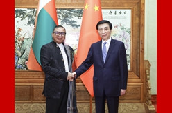 王沪宁会见马达加斯加参议长