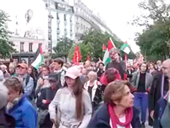 法国 大批民众集会游行 声援巴勒斯坦