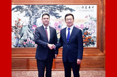 韩正会见美国俄勒冈州参议长