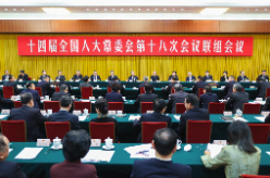 十四届全国人大常委会第十八次会议举行联组会议
