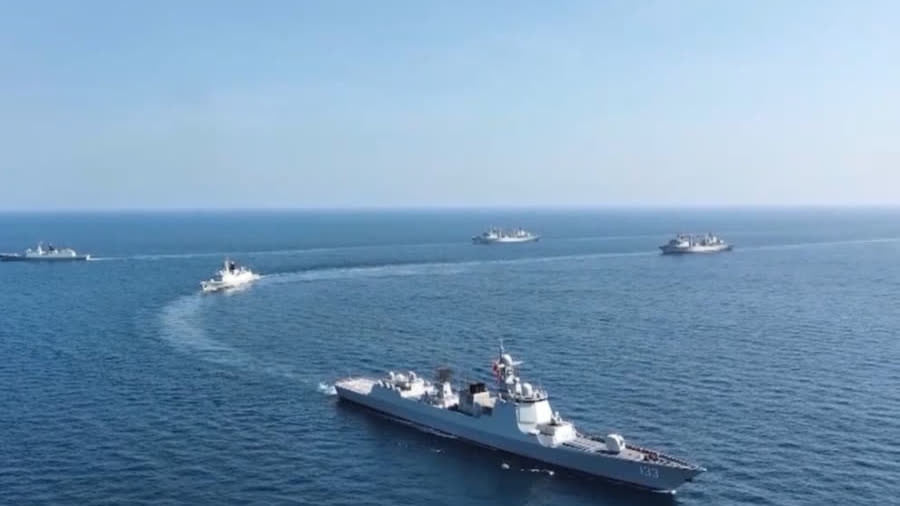 海军 第47 48批护航编队组织护航任务交接和分航仪式