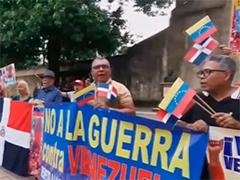 多米尼加民众抗议美在加勒比军事部署