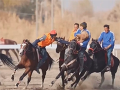 新疆麦盖提 叼羊 赛马轮番上演 民俗赛事点燃冬季