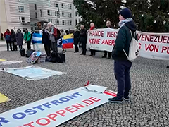 德国民众示威 反对美干涉委内瑞拉事务