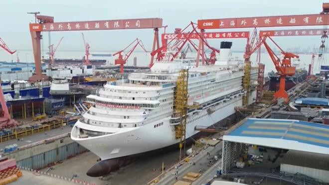 建造效率比首制船提升20% 爱达·花城号明年3月出坞