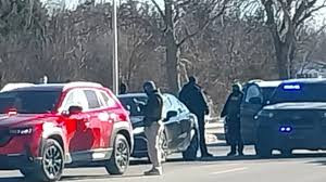 美蒙面执法人员持枪逼停无武器女司机