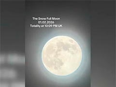 浪漫夜空 一轮"雪月"照亮英国多地