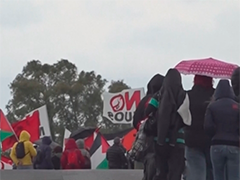 意大利 西西里岛民众在美军基地外抗议示威