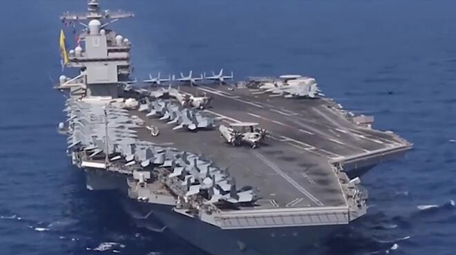 美媒报道称 "福特"号航母火灾持续超30小时