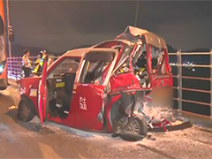 香港一公交车撞上出租车 造成2人死亡 公交车司机涉嫌危险驾驶被捕