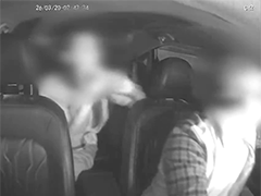 肇事小轿车逃逸 的哥及乘客仗义出手