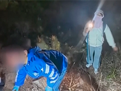 山东青岛 轻信网红野路攻略 母子三人登山迷路