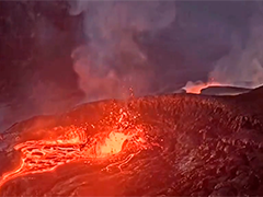 夏威夷基拉韦厄火山第46次喷发 熔岩喷泉高达200米