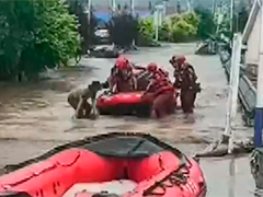吉林汪清遭遇极端强降雨 极端降雨引发洪水 群众紧急转移